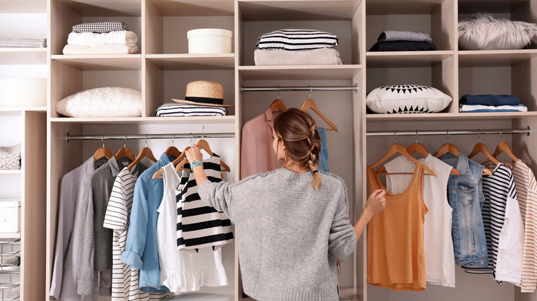 Woman clothes closet