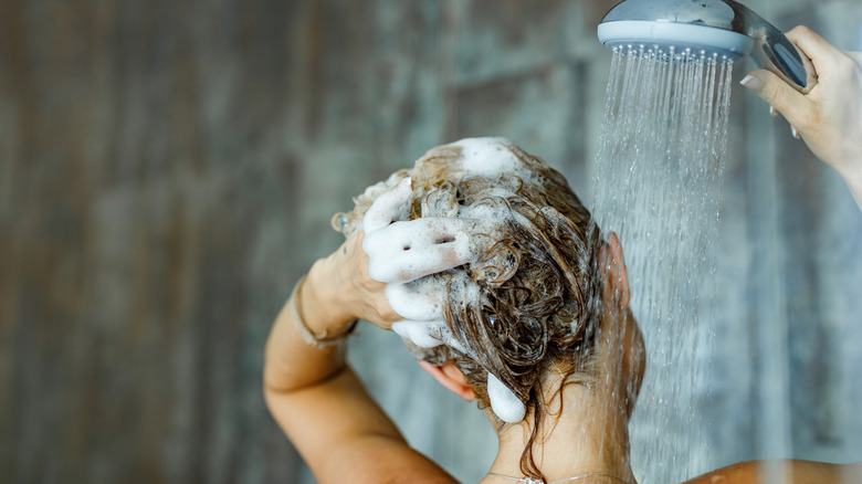 Person in shower