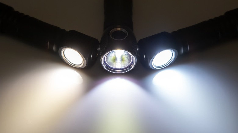 Three flashlights in different color temperatures