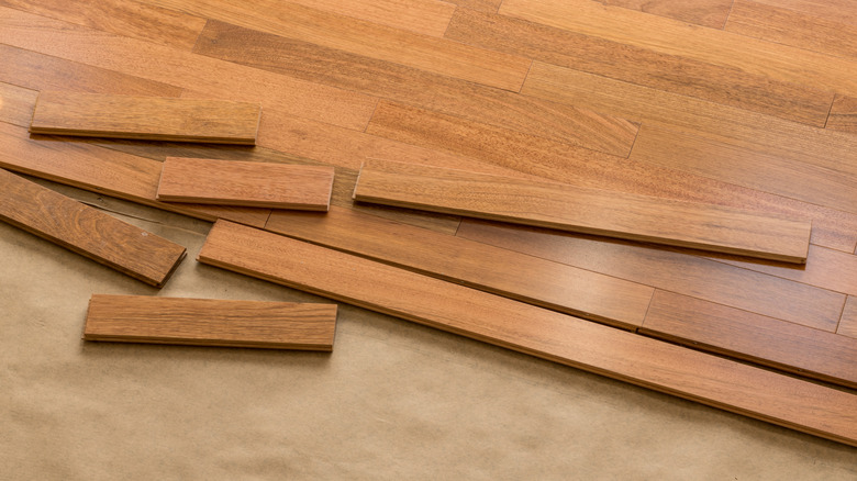 uninstalled floorboards