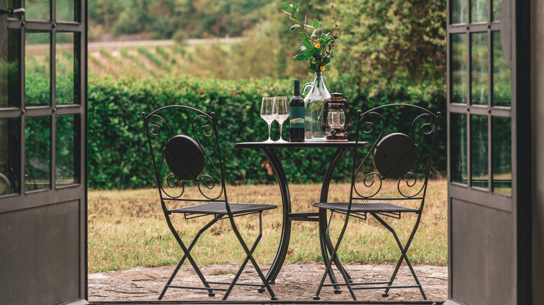 Table for two on patio