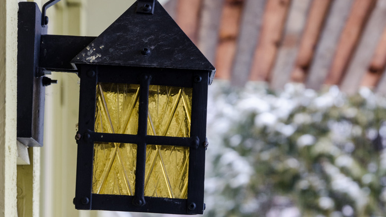 Gold porch light