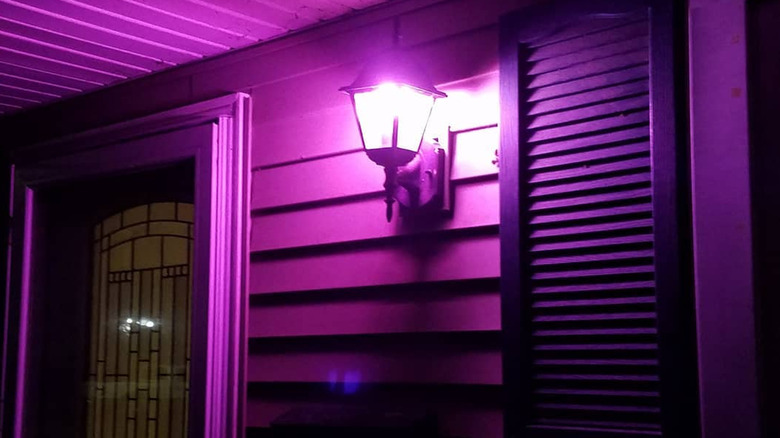 Pink porch light