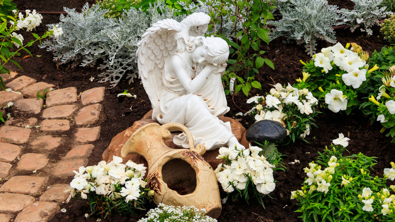 Angel statue in garden