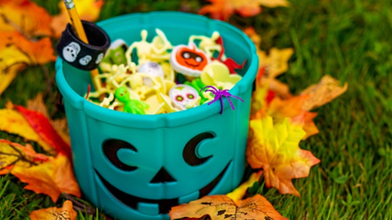 Teal pumpkin with alternative toys