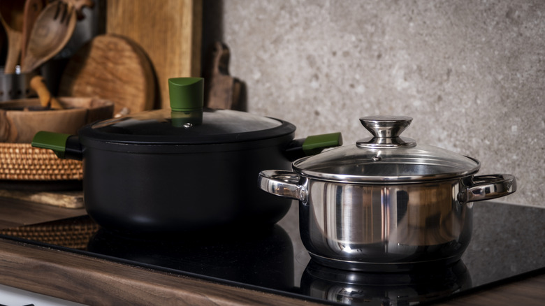 two pots on an induction cooktop