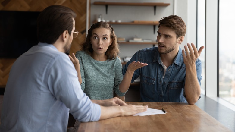 Couple with financial advisor