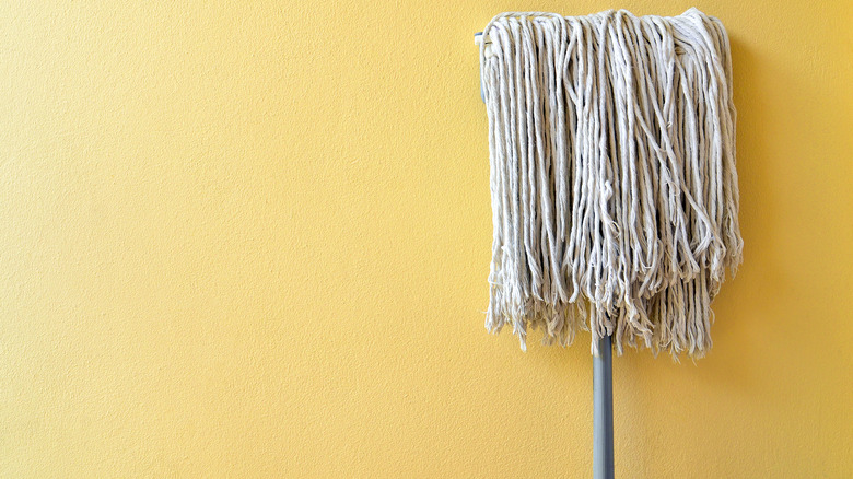 Mop on wall