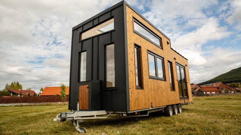 Square tiny home on wheels