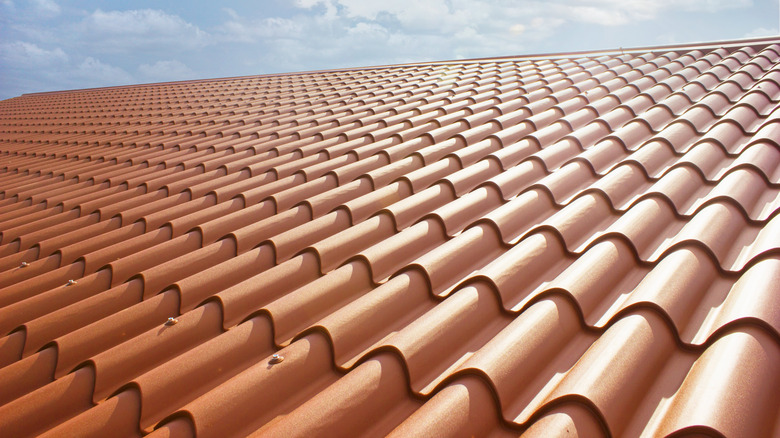 roof with red clay tiles