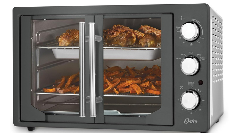 An Oster XL French Door Countertop Convection Oven