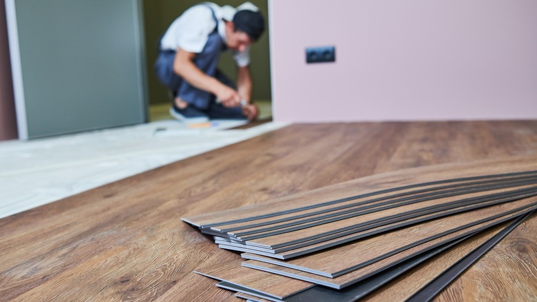 man with laminate floor