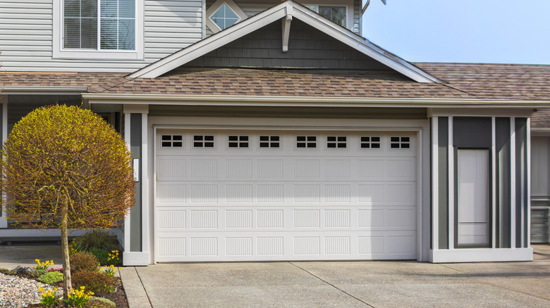 White garage door