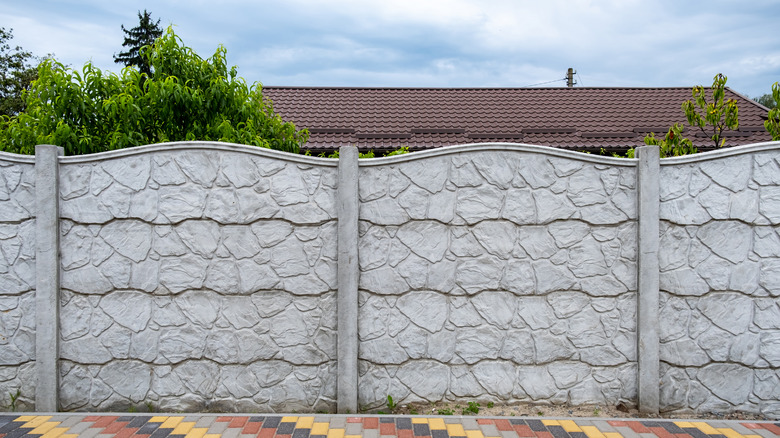 Concrete fence at a person's home