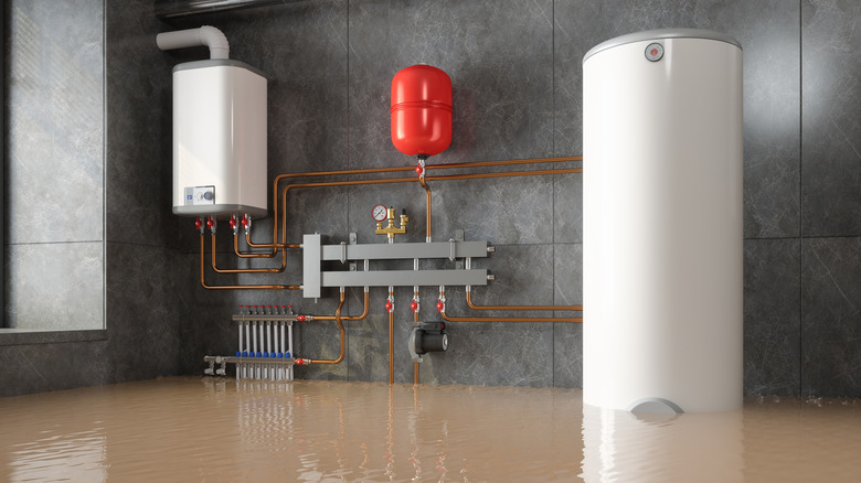water heater flooding the room