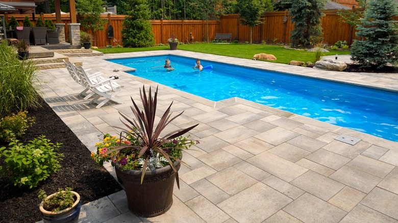 lap pool in garden
