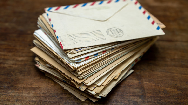 A stack of old letters