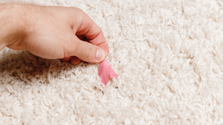 Gum on carpet