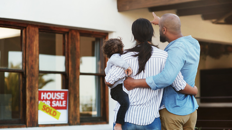 Couple looking at house for sale