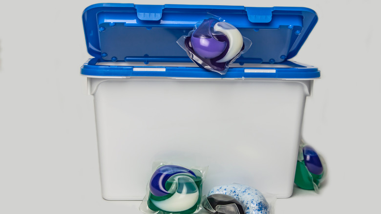 container of dishwasher pods