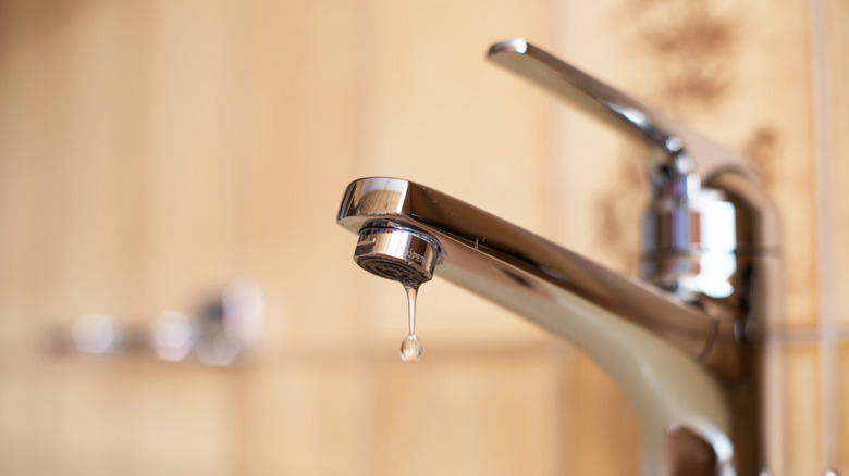 Tap with dripping water