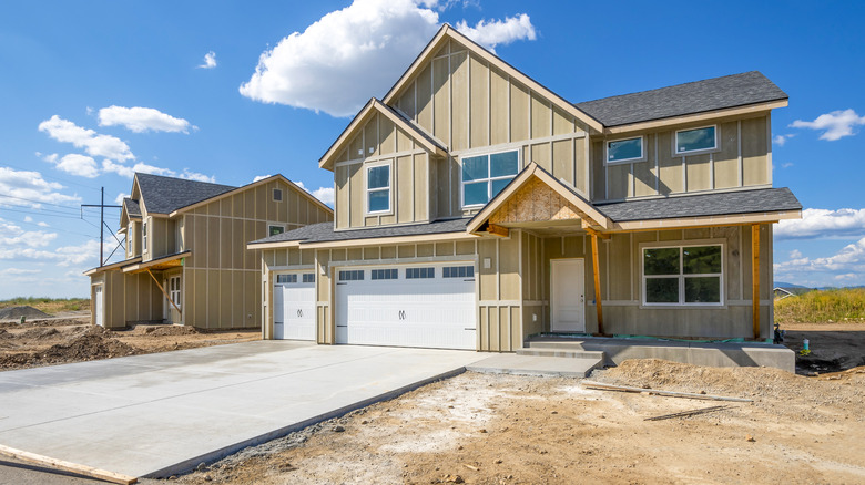 Newly-constructed home with no landscaping