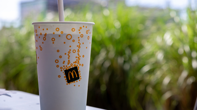 McDonald's paper cup sitting on the table