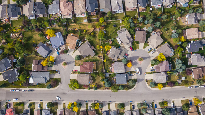aerial view of neighborhood