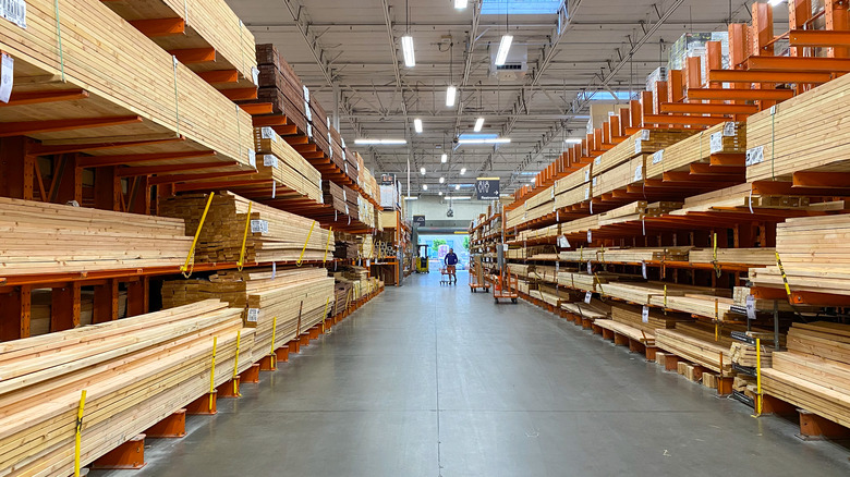 wood section at Home Depot