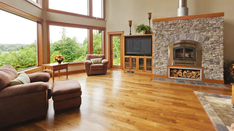 hardwood flooring in living room