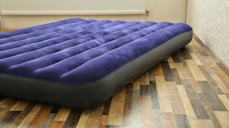 blue air mattress