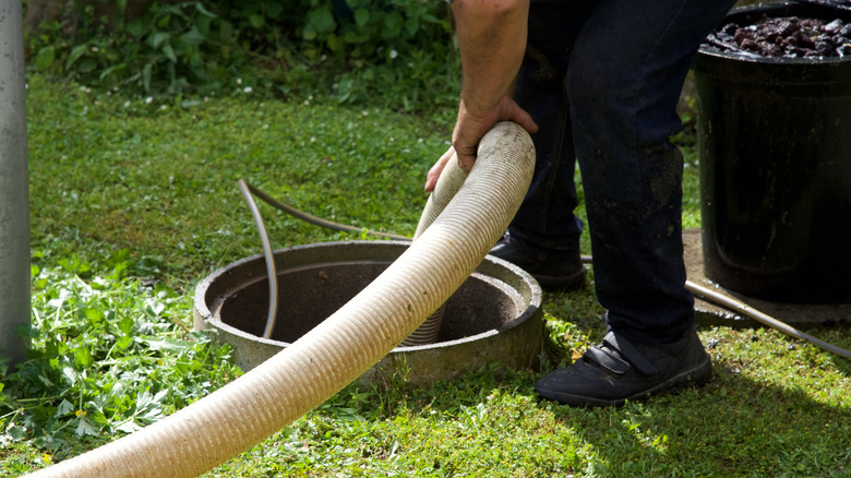 pipe in sewage system outside