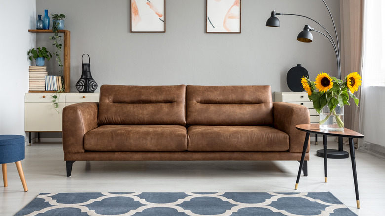 Brown leather couch 