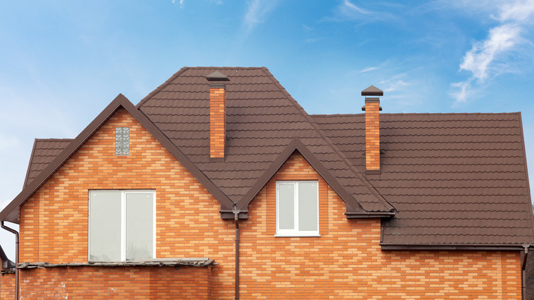 Home with stone-coated steel roof