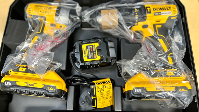 A DeWalt combination tool kit in a carrying case