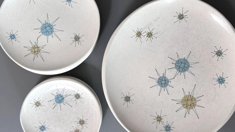 Franciscan 1950s Starburst pattern plate set