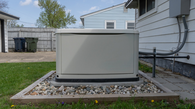 Home generator connected to house