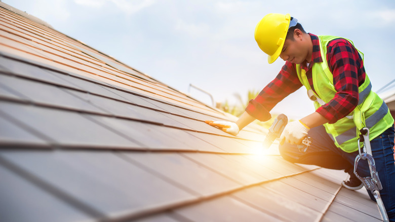 roofer working on a roof