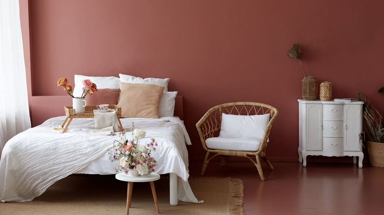 Bedroom with vintage romantic aesthetic