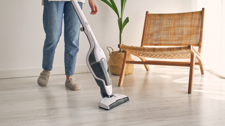 Person cleaning floor 