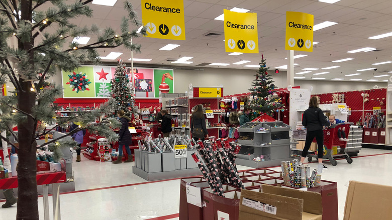 Target Christmas section during sale