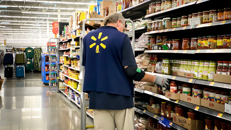 Walmart staff sorting products