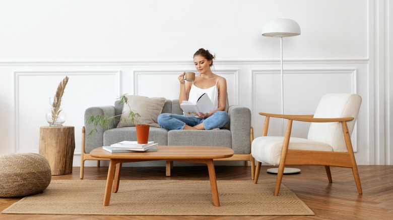 Woman in living room