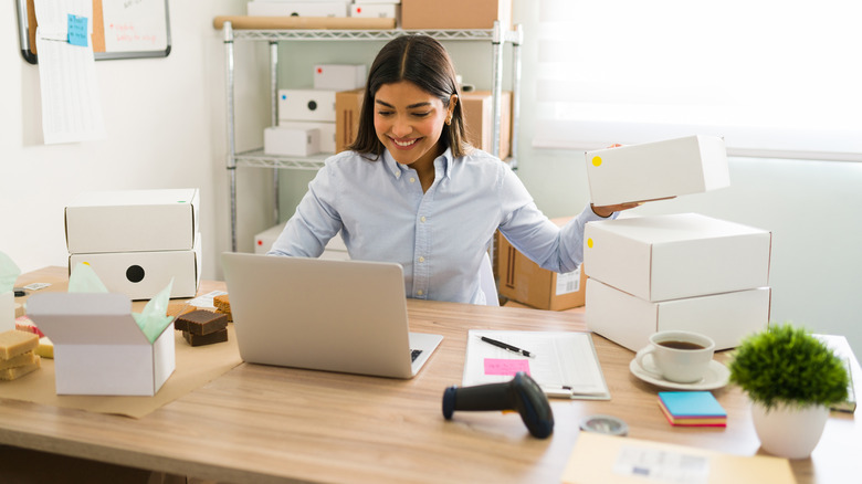 Woman sitting at desk