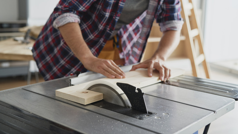 A person using a table saw