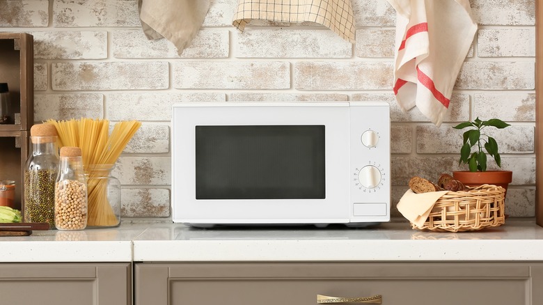 Microwave on counter