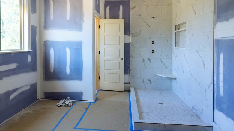 A bathroom under renovation