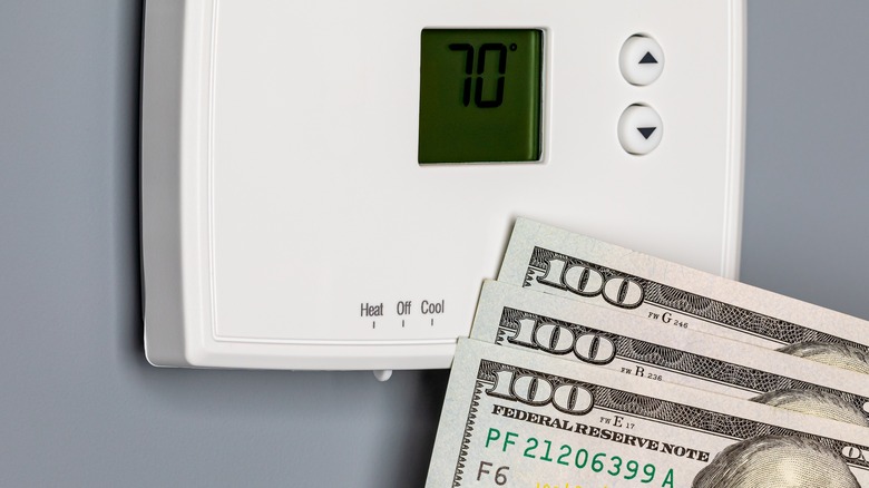USD juxtaposed to electric thermostat 