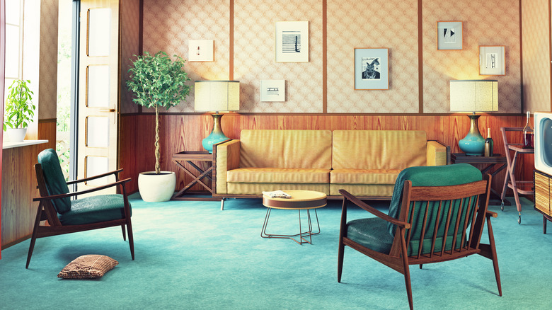 1970s living room with sofa