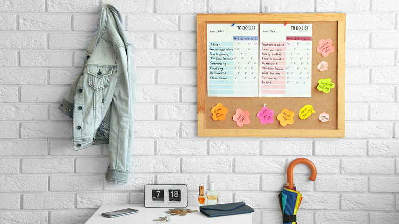 family to-do list on wall